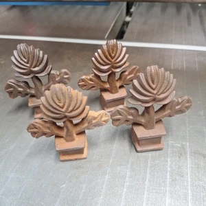 4 Antique Cast Iron Fence/Gate 4" Finials Primitive Rustic Farmhouse Decor (4) - Picture 1 of 3