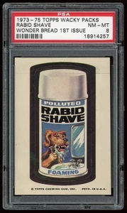 1973 Topps Wacky Packages Sticker Rabid Shave Wonder Bread 1st Series PSA 8 - Bild 1 von 2