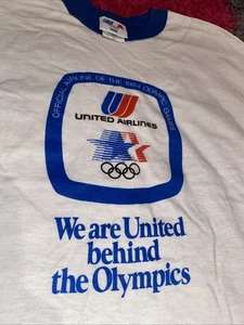 Camiseta Levis Juegos Olímpicos Los Ángeles Timbre United Airlines De Colección 1984 Años 80 - Imagen 1 de 11