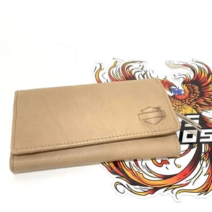 NUEVO Harley Bar & Shield Cuero Lavado Para Hombres Triple Plegable Billetera Cepillo MWM057/39 - Imagen 1 de 4