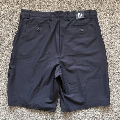 Pantalones Cortos de Golf FootJoy Para Hombres 36 Negros Frente Plano 10” Entrepierna Elastizados Rendimiento Foto 1 de 4