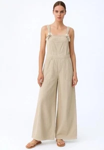 Mono Anthropologie Beige Sin Mangas Suelto Pierna Ancha Palazzo Talla XS - Imagen 1 de 14