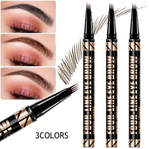 New 3D Eyebrow Tattoo Fork Pen Pencil Microblading 4Tip Brow Enhancer Waterproof - Picture 1 of 12