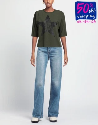 PVP€215 MARCA ÚNICA Sudadera Talla 2/M Verde Brillo Hecho en Italia Foto 1 de 4