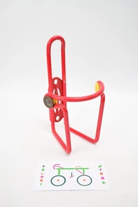 Vintage Ciussi Inox Water Bottle Cage Alloy Elite Brass Button Red - Picture 1 of 4