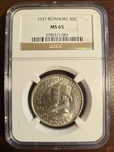 1937 Roanoke Half-dollar MS 65 NGC - Picture 1 of 2