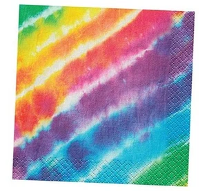 Multicolor Tie Dye Beverage Napkins (Pack of 16) | Perfect for Birthday - Picture 1 of 2