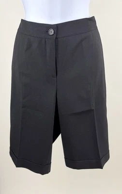 Bermudas para mujer Akris negras tiro medio elásticas de lana talla 12 Foto 1 de 4