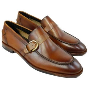 Alan Payne Daytona Cognac Leather Sole Loafers - Picture 1 of 4