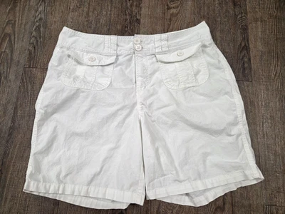 Pantalones Cortos Para Mujer CARIBBEAN JOE Blanco Bolsillo Playa Tropical Costero Talla 10 Foto 1 de 4