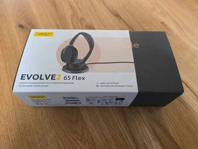 Jabra Evolve2 65 Flex MS Stereo USB Headset schwarz USB-C inkl. Wireless-Charg. - Bild 1 von 2