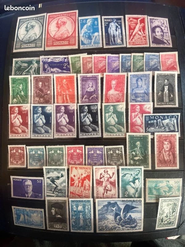 Monaco lot 49 timbres anciens neufs * * / * voir photo belle cote - Photo 1/4