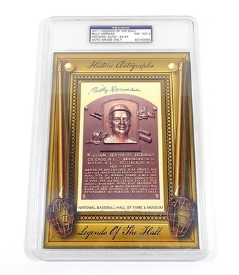 Billy Herman Signed 2011 Legends of the Hall Jumbo Card Auto PSA/DNA 8 - Image 1 of 2