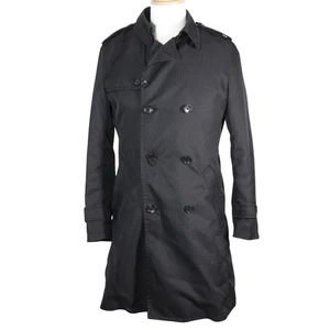 COMME CA ISM Shadow Stripe trench coat With liner black polyester mens - Picture 1 of 8