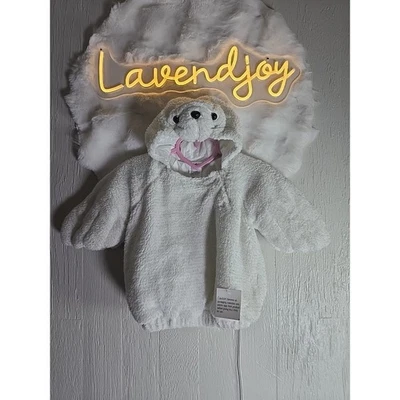 Pullover de felpa blanco sello bebé bebé cómodo vacaciones acogedor invierno 6-12 meses Foto 1 de 4