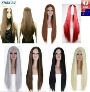 75cm Womens Long Straight Wigs Sleek Synthetic Cosplay Party Heat Resistant Cap - Picture 1 of 7