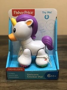 Fisher-Price Unicorn Clicker Pal Toy Ages 6 to 36 Months NEW - Picture 1 of 3