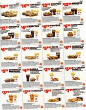 Burger King - total of 60 on 3 sheets - long expire date JULY 30