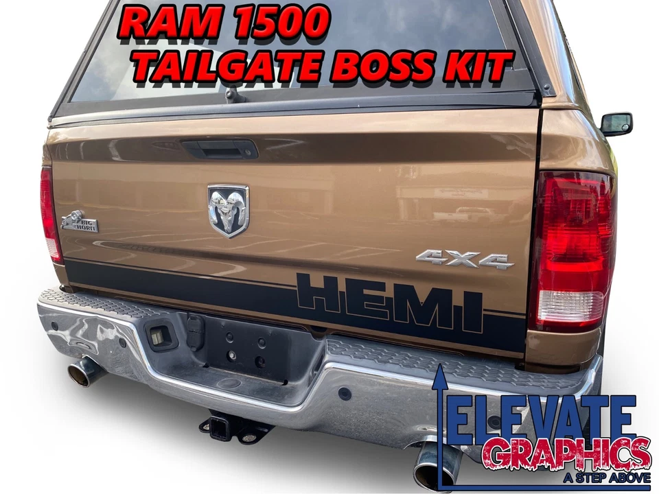 Calcomanías de vinilo a rayas para puerta trasera Boss 2009-2018 para Dodge Ram 1500 Foto 1 de 4