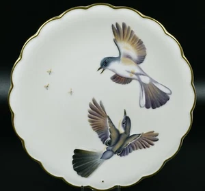 Rare 1st L/E 1974 Birds of Dorothy Doughty Dessert Plate Blue Grey Gnatcatchers - Picture 1 of 6