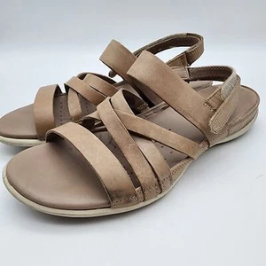 Ecco Womens 10 Flash Casual Sandal Dune Leather Cushioned Strappy Vacation - Picture 1 of 12