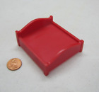Dollhouse Miniature RED DOUBLE BED for Doll Figure 2 5/8" Long