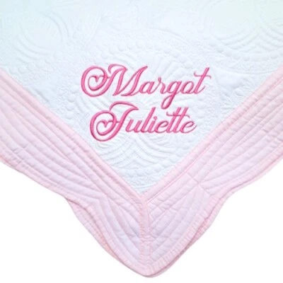 Manta Bebé Bautizo, Edredón Bebé Personalizado, Manta Bebé Monograma, Nueva Foto 1 de 4
