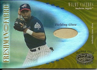 2001 Leaf Certified Materials Mirror Gold Wilmy Caceres 154 Angels 22/25  - Image 1 of 2