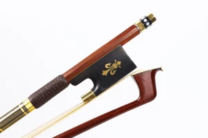 Full size Violin Bow 4/4 Brazilwood stick Ebony Frog with Nice inlay Straight - Picture 1 of 6