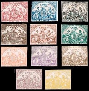 España./ Fiscales 1878. Alemany x 195/205 ( usado 195).Serie completa. Rara. - Picture 1 of 1
