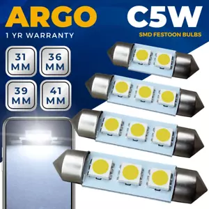 239 272 Led Car C5W White Number Plate Festoon Smd Light Bulbs 31 36 39 41mm 12v - Picture 1 of 84