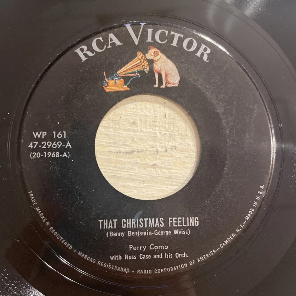 Perry Como That Christmas Feeling / Winter Wonderland 7” 45 RCA Holiday EX!!!! - Imagem 1 de 4