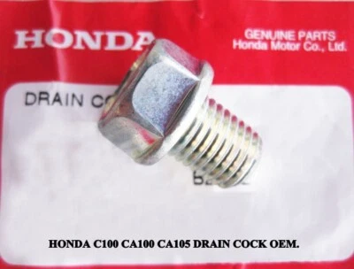 Fit HONDA C100 CA100 C102 CA102 C105 CD105 DRAIN COCK OEM.  [as433] Foto 1 de 4