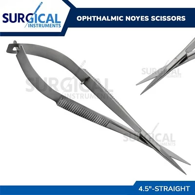 SURGINSTRUMENTS Noyes Scissors 4.5" Straight Ophthalmic Surgical Instruments German Grade