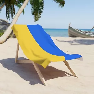 UKRAINISCHE Flagge Strandtuch Qualität - größer oder kleiner | Ukrainisches Geschenk Stolz Kiew - Bild 1 von 5