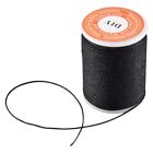 2X(Roll Black Waxed Cotton Necklace Beads Cord String 1Mm Hot D1r2)9395
