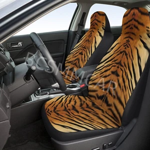 1 Pieces Car High Back Bucket Seat Cover Protector Cushion Tiger Pattern Print - Picture 1 of 6