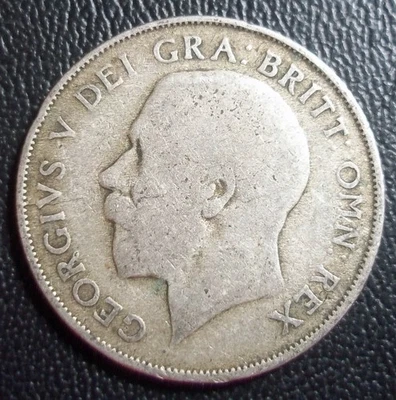 Moeda de prata 1921 - 1 xelim - Reino Unido Grã-Bretanha George V - .500--- - Imagem 1 de 2