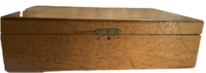 Antique 19th Century American Birds Eye Maple Wood Box Fruit Inlay - Picture 1 of 9