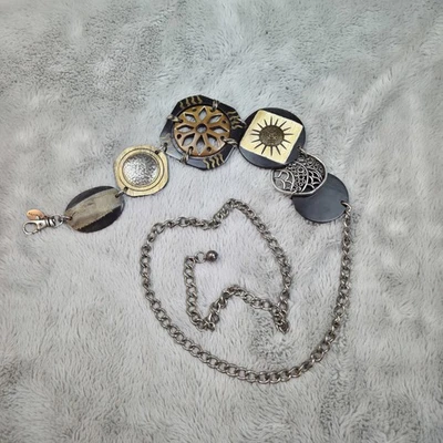 Cinturón Chicos Mujer Multicolor Tono Plateado Eslabón de Cadena Longitud Ajustable Distintivo Foto 1 de 4