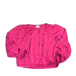 Anthropologie Cloth & Stone Luxe Satin Banded Blouse Blue M - Bild 1 von 4