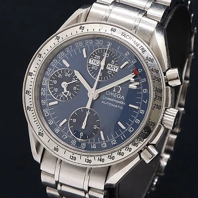 OMEGA Men's SPEEDMASTER 3523.80 Blue Automatic Watch Chronograph Triple Calendar - Image 1 of 4