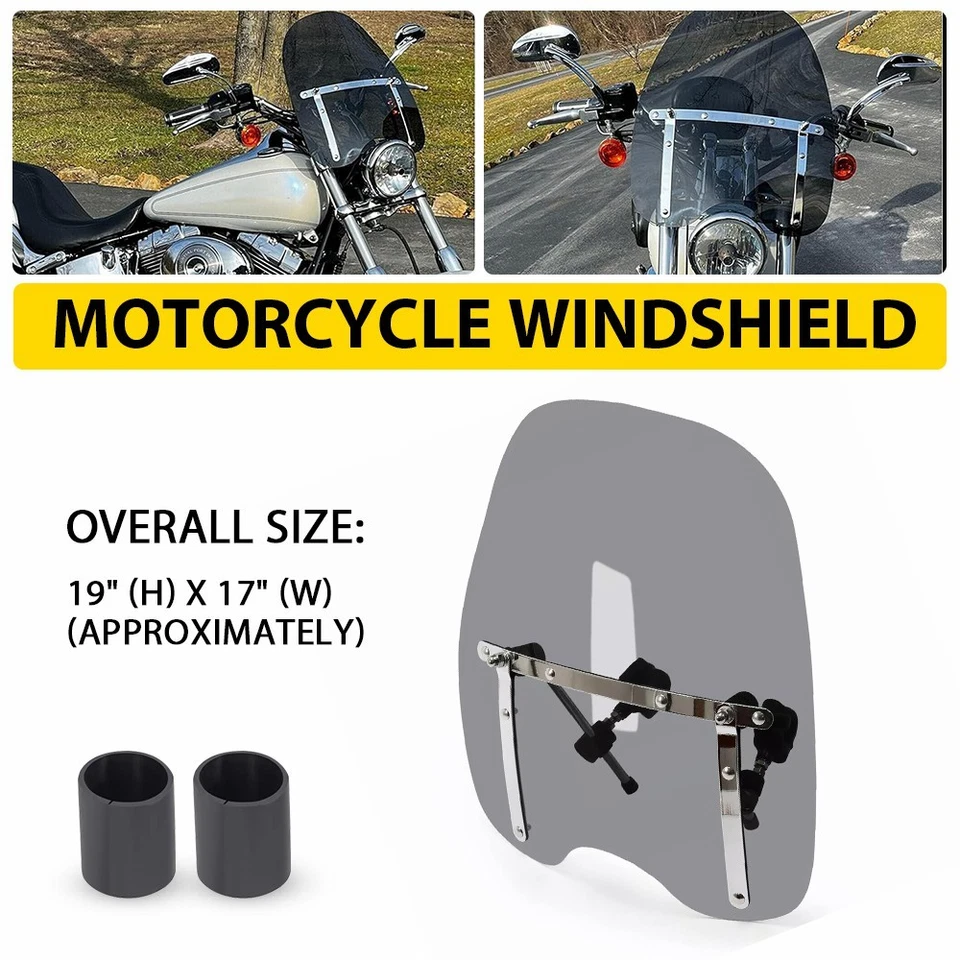 Parabrisas de 1" y 7/8" para manillar humo motocicleta para SUZUKI YAMAHA Honda Foto 1 de 4