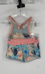 Athleta Girls Multicolor Floral Racerback Two Piece Swim Suit Size Large 12 - Picture 1 of 8