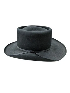 VTG Resistol 4X Beaver Sz 7 Black Self Conforming Western Cowboy Hat Texas USA - Picture 1 of 12