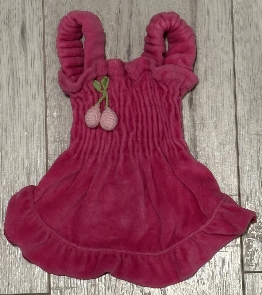 Ботинки и Barkley маленький домашних животных розовый бархат вечеринки солнце платье с вишни размер маленький - Изображение 1 из 4