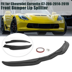 2014-19 Carbon Fiber Look Front Bumper Lip Splitter Diffuser For Corvette C7 Z06 - Picture 1 of 10