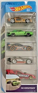 Hot Wheels 2018 HW Horsepower 5 Vehicle Gift Pack #FKT57 1:64 Scale Diecast - Picture 1 of 1
