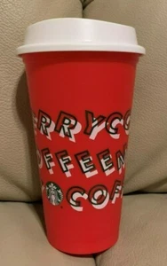STARBUCKS 2019 MERRY COFFEE TRAVEL CUP WITH LID-------NEW - Picture 1 of 3