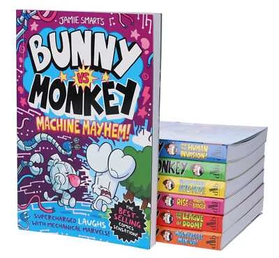 Bunny vs Monkey Series By Jamie Smart 7 Books Collection Set - Ages 7-9 - PB - Image 1 of 4